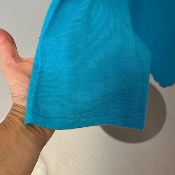 Minnie Rose Turquoise Open Cardigan Sweater - Picture 7 of 9